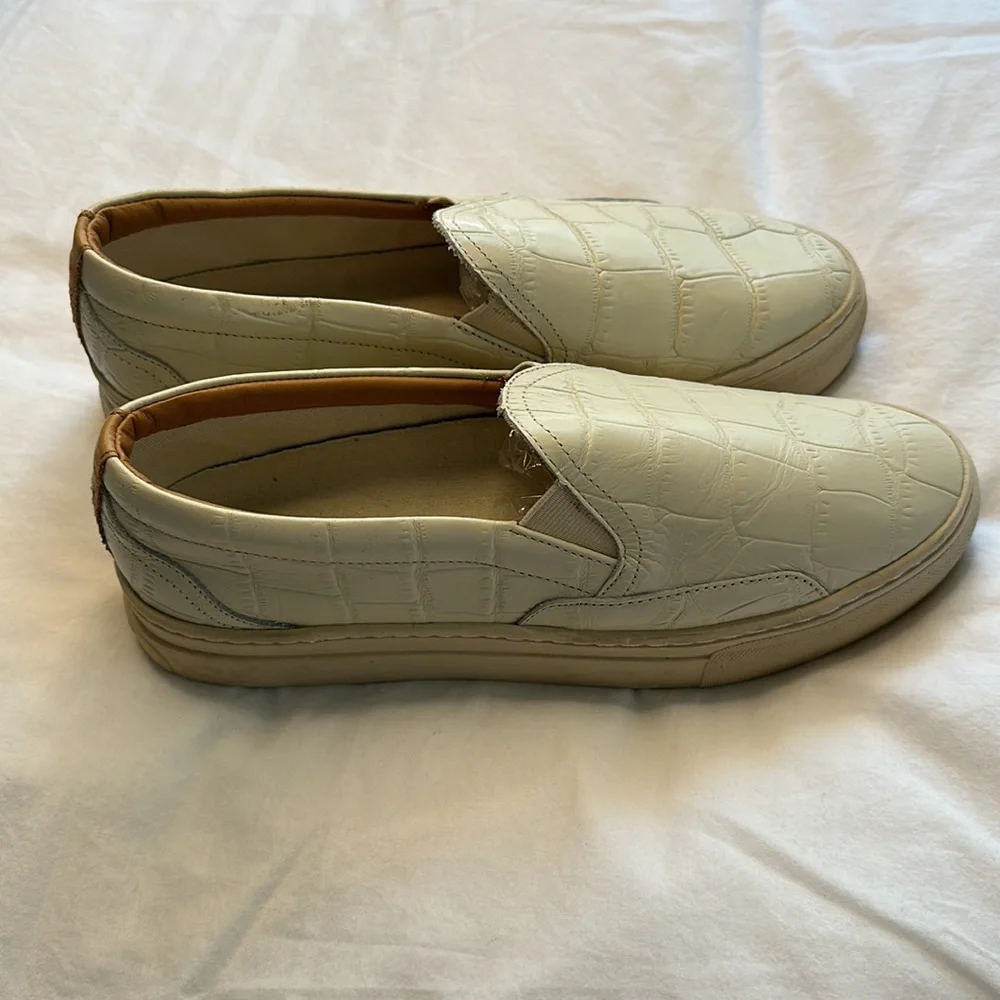 Leather soludos 9.5 cream slide sneaker espadrilles - Picture 2 of 11